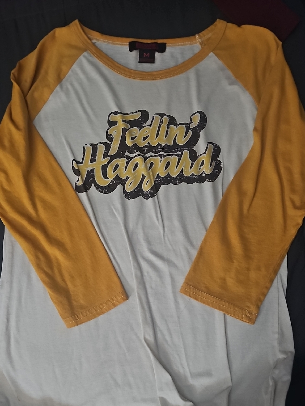 Feelin' Haggard Women's Raglan Jersey - Mustard/White